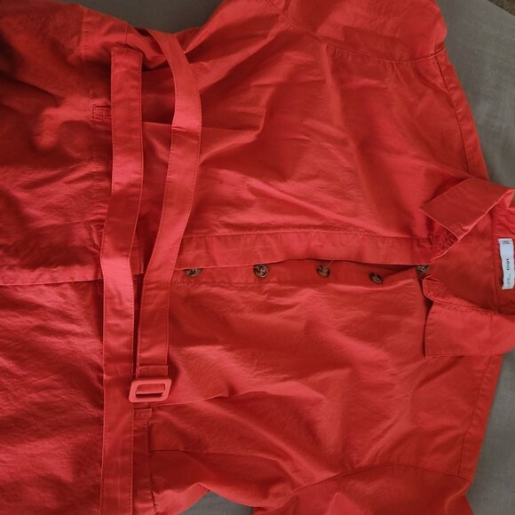 Mango Belted Red Collared Shirt Dress - Picture 5 of 8